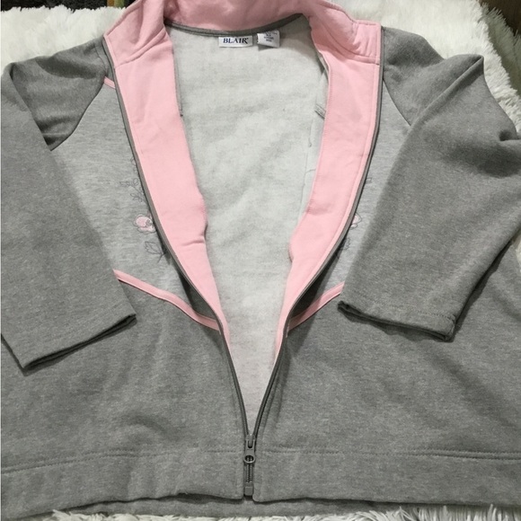Blair full zip up jacket Woman’s size XL grays and pinks front pockets - Picture 6 of 14